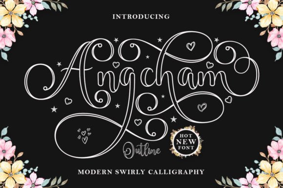 Angcham Outline: An Elegant Font for Friendly Branding