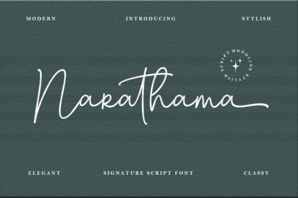 Narathama: A Modern Script Font for Editorial Elegance